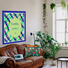 Cojín Lumbar Hermosa Leche de pintura acrílica de flores silves