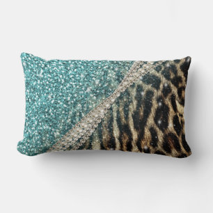 Cojín Lumbar Hermosa moda girly leopardo animal faux piel impre
