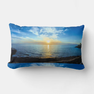Cojín Lumbar Hermosa puesta de sol sobre las Islas Canarias de