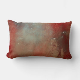 Cojín Lumbar Hermoso Arte Rojo de Oro Azul