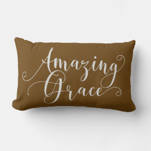 Cojín Lumbar Hermoso guión de Amazing Grace con letra a mano