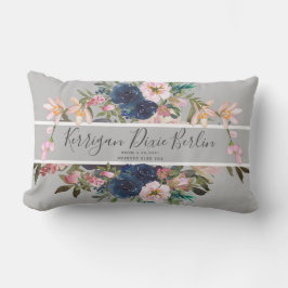 Cojín Lumbar Hermoso nombre floral personalizado de nacimiento 