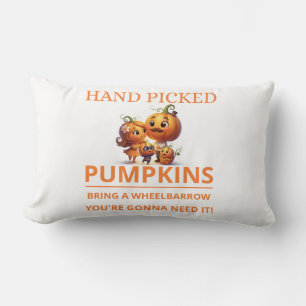 Cojín Lumbar Hermoso parche de calabaza niños mano recogida cal