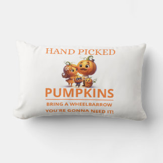 Cojín Lumbar Hermoso parche de calabaza niños mano recogida cal