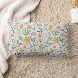 Cojín Lumbar Hermoso patrón floral botánico