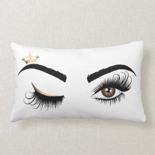 Cojín Lumbar Hermosos largos latigazos guiñan los ojos con la c