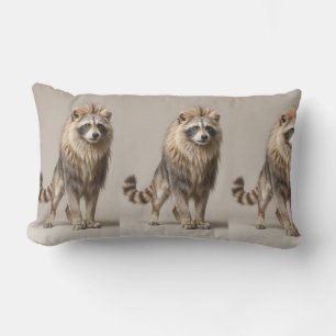 Cojín Lumbar Híbrido de León y Mapache - Bosque de Melena Dorad