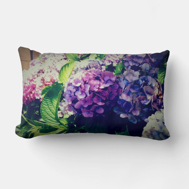 Cojín Lumbar hidrageas coloridas (Anverso)
