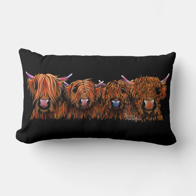 Cojín Lumbar HiGHLaND CoW PRiNT SCoTTiSH ' THe GiNGeR NuTS ' (Anverso)