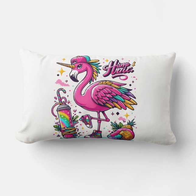 Cojín Lumbar Hiphop de Flamingo (Anverso)