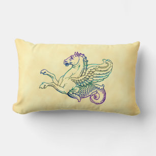 Cojín Lumbar Hippocampus Vintage Art Pillow