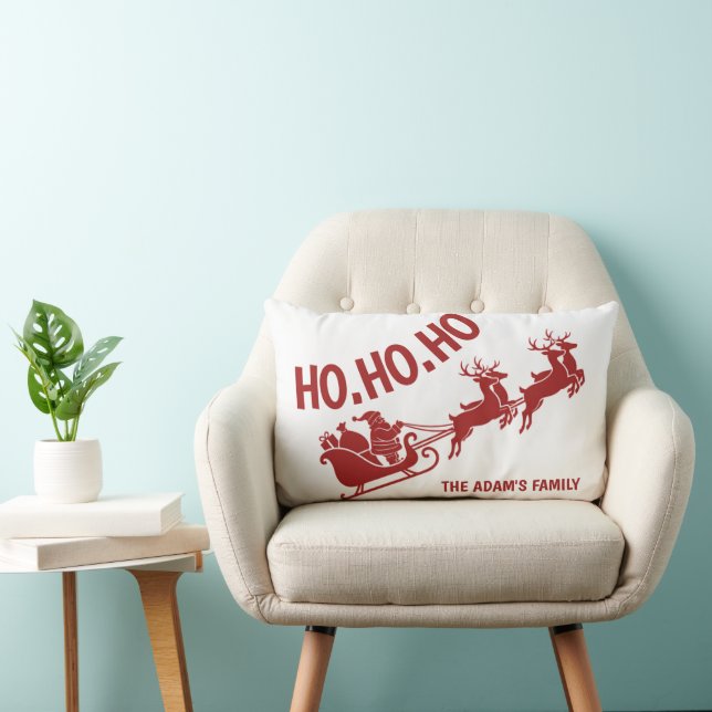 Cojín Lumbar Ho Ho Ho Santa Sleigh Ride Christmas (Silla)