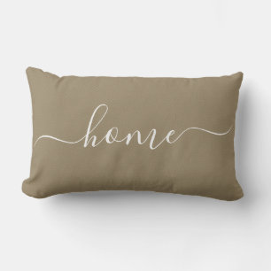 Cojín Lumbar Hogar Blanco Cita Chic Caligrafía Tipografía
