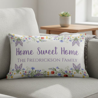 Cojín Lumbar Hogar Dulce Hogar Acogedora Familia Bienvenida Cas