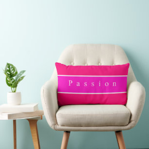Cojín Lumbar Hogar o oficina rosa y blanco personalizado