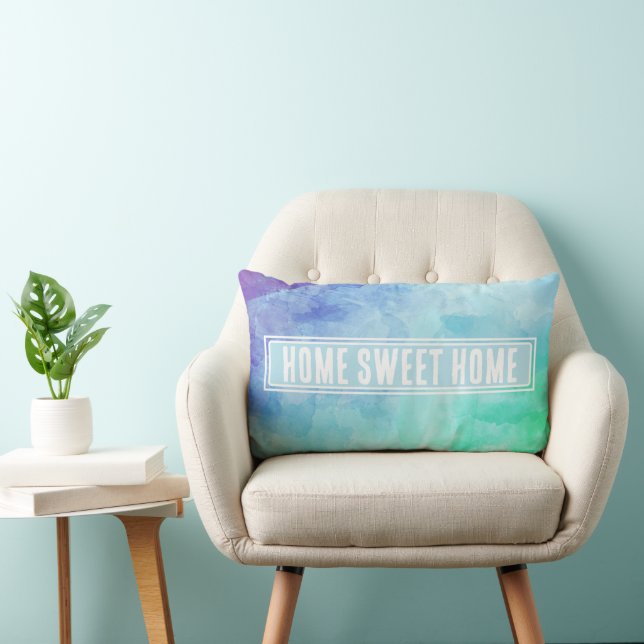 Cojín Lumbar Hogar Sweet Home Abstract Watercolor (Silla)