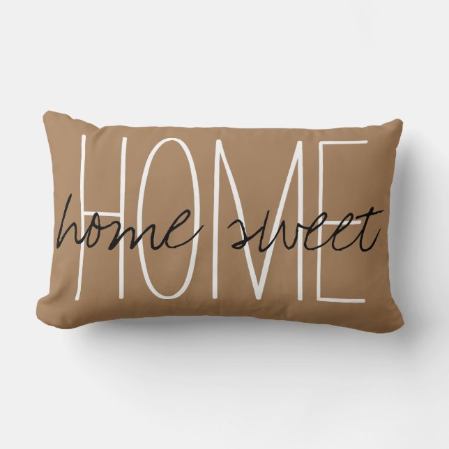 Cojín Lumbar Hogar Sweet Home Brown (Anverso)