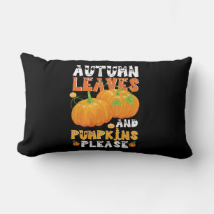 Cojín Lumbar Hojas De Otoño Y Calabazas Por Favor Cumpleaños
