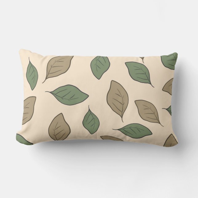 Cojín Lumbar Hojas de patrón lisas (Anverso)