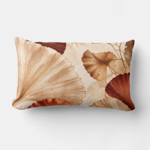 Cojín Lumbar Hojas doradas de ginkgo Diseño botánico elegante
