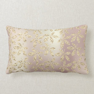 Cojín Lumbar Hojas metálicas de la hierba de un rosa color de