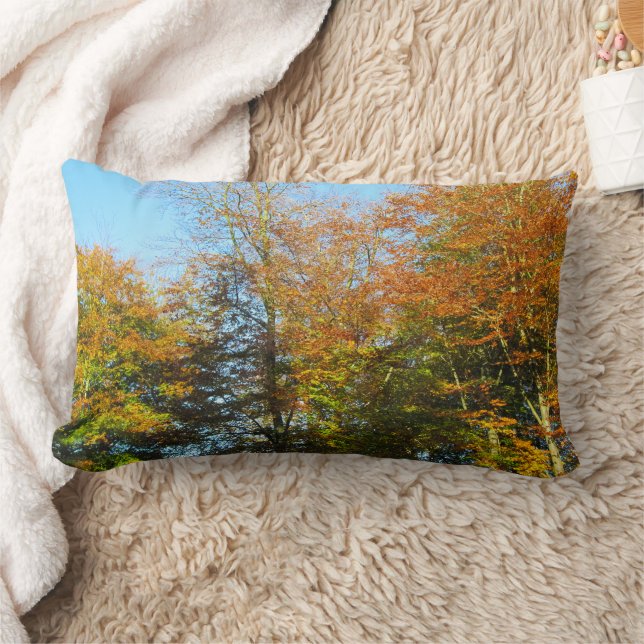 Cojín Lumbar Hojas otoñales y cielos azules - Personalizado (Manta)