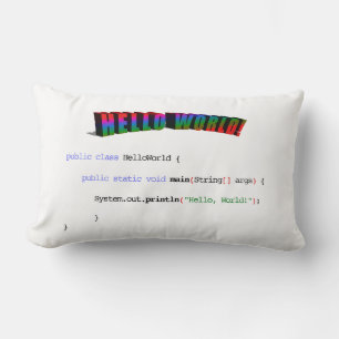 Cojín Lumbar Hola a todos los geek del mundo saludo Java