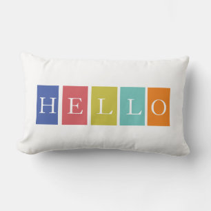 Cojín Lumbar Hola bloques de color coloridos
