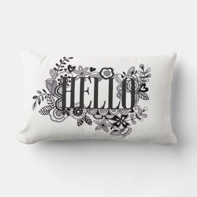 Cojín Lumbar 'Hola' peculiar garabato Scatter Cushion (Anverso)