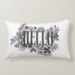 Cojín Lumbar 'Hola' peculiar garabato Scatter Cushion<br><div class="desc">Este peculiar diseño de doodle dibujado a mano haría una gran adición a cualquier habitación. Elige tu propio color inverso para que coincida con tu decoración.</div>