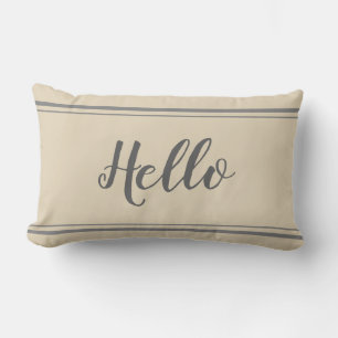 Cojín Lumbar Hola Pillow gris y beige