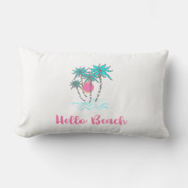 Cojín Lumbar Hola playa Tropical Verano Único