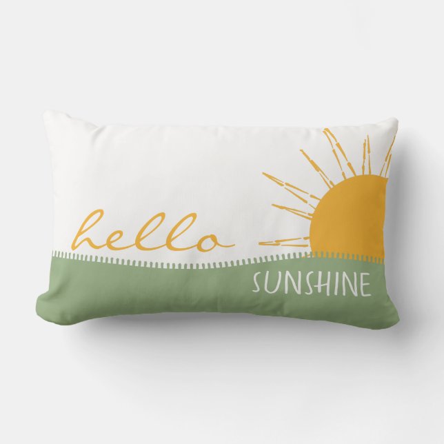 Cojín Lumbar Hola Sunshine moderno (Anverso)