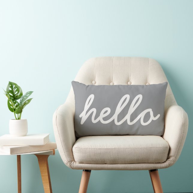 Cojín Lumbar Hola Typografía Grey (Silla)