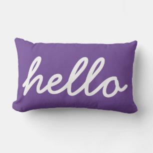 Cojín Lumbar Hola Typografía Purple