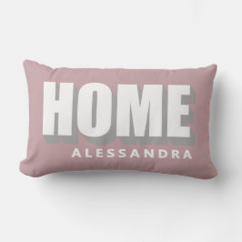 Cojín Lumbar Home Custom Name Dusty Rose Modern Minimalist Chic