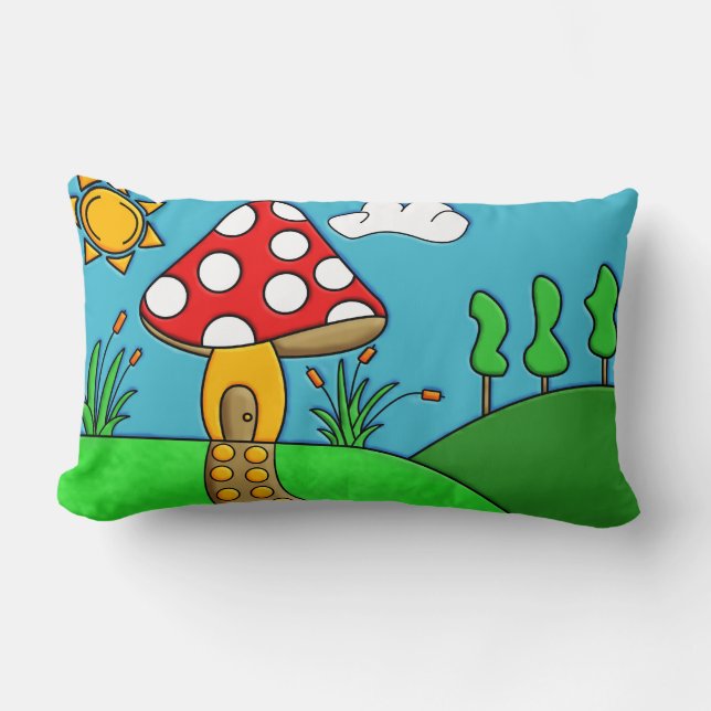 Cojín Lumbar hongo rojo (Anverso)