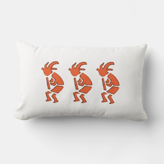Cojín Lumbar Hopi Flute Player - Diseño del Suroeste de la Indi (Anverso)