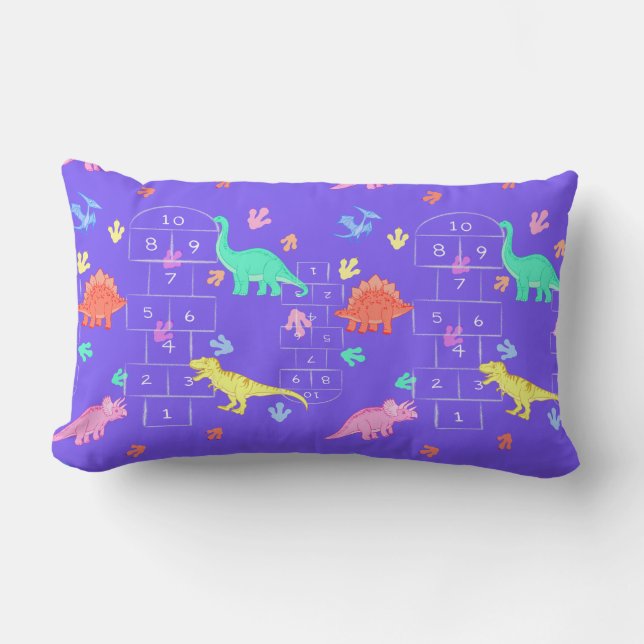 Cojín Lumbar Hopscotch Dinosaur throw pillow (Anverso)