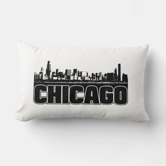 Cojín Lumbar Horizonte de Chicago (Anverso)
