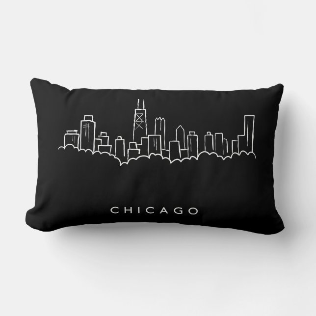 Cojín Lumbar Horizonte de Chicago (Anverso)