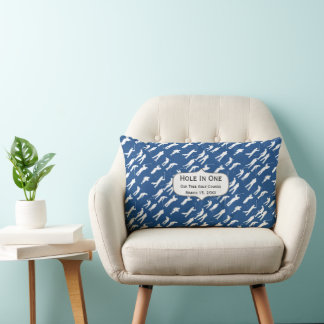 Cojín Lumbar Hoyo Personalizado En Un Patten De Golf Azul