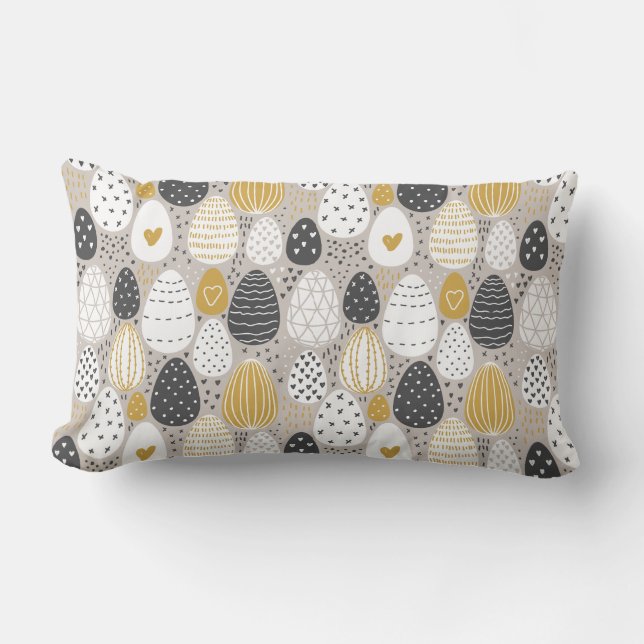 Cojín Lumbar Huevos de Pascua Cute Pastel (Anverso)