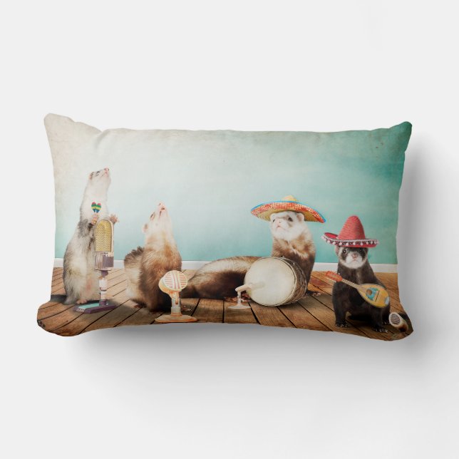 Cojín Lumbar Hurónes del canto (Anverso)