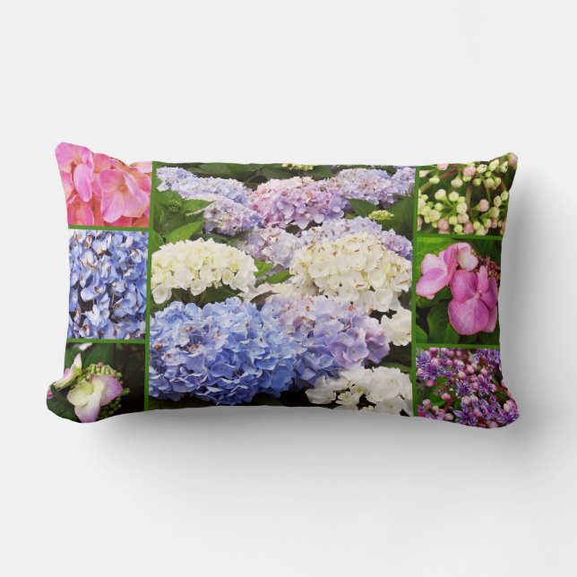 Cojín Lumbar Hydrangea Collage Lumbar Pillow (Anverso)