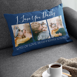Cojín Lumbar I Love You Daddy personalizado moderno | 3 Fotos