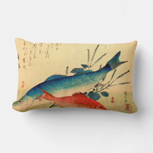 Cojín Lumbar Ichiryusai HIROSHIGE Pescado japonés Pillow-life (Anverso)