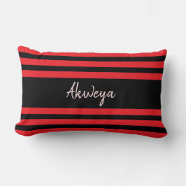 Cojín Lumbar Idoma Rojo y Negro Inspirador