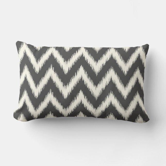 Cojín Lumbar Ikat Chevron (Anverso)