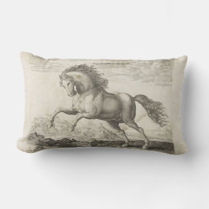 Cojín Lumbar Ilustración de caballo vintage elegante ecuestre